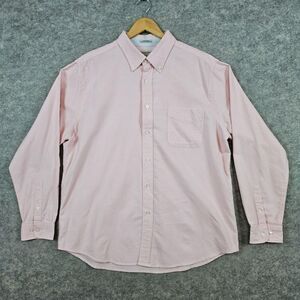 Natural Basix Men's Pink Button Down Shirt Size XL 100% Cotton  Preppy‎ Church